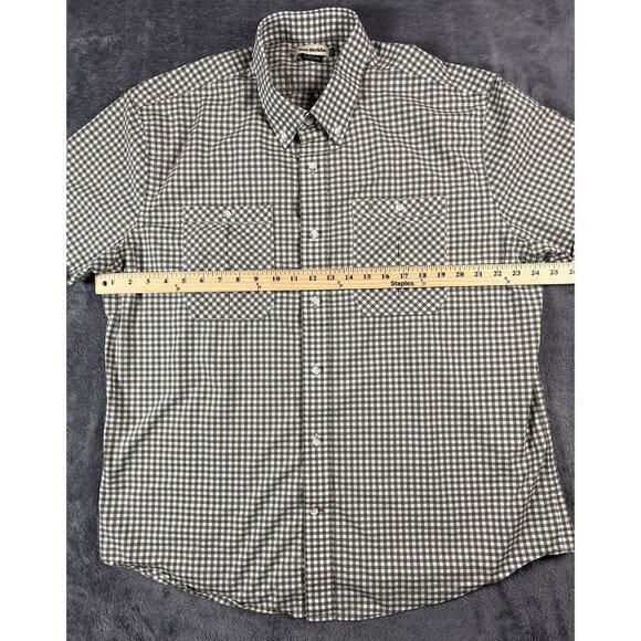 Tom Beckbe Mens XXL Green Plaid Button Down Shirt Short Sleeve Outdoor Hiking - Picture 5 of 6